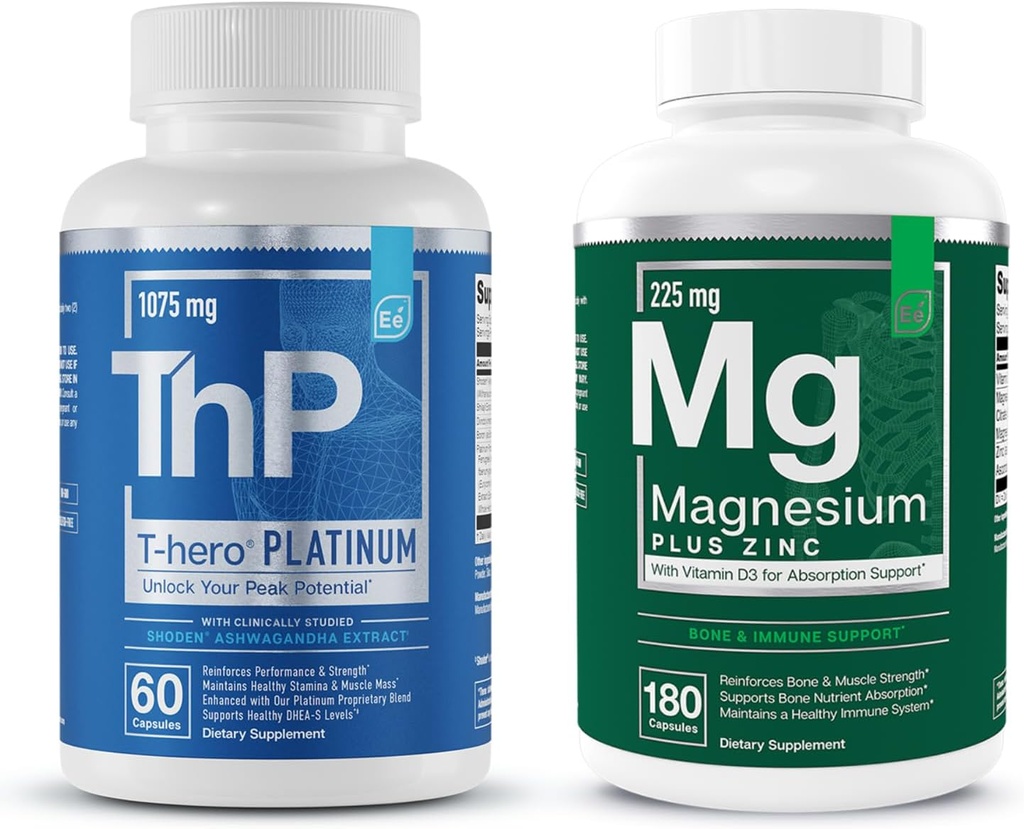 Eterični elementi Magnezij in cink z vitaminom D3 + T- Hero platina