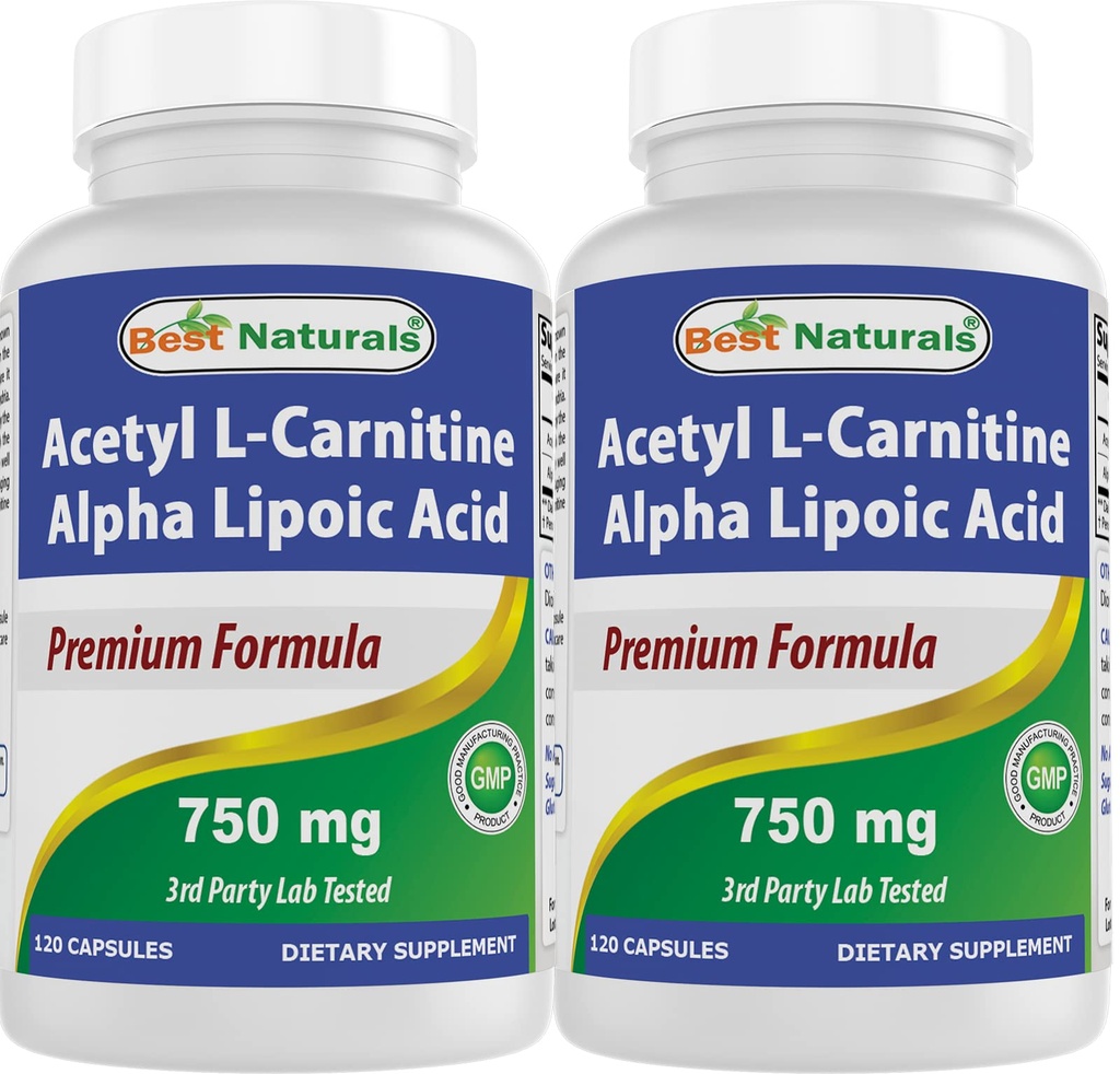 Najboljši naravni acetil L-karnitin in alfa lipoična kislina 750 mg 120 kapsul (120 kapsul (2. paket))