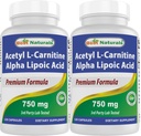 Najboljši naravni acetil L-karnitin in alfa lipoična kislina 750 mg 120 kapsul (120 kapsul (2. paket))
