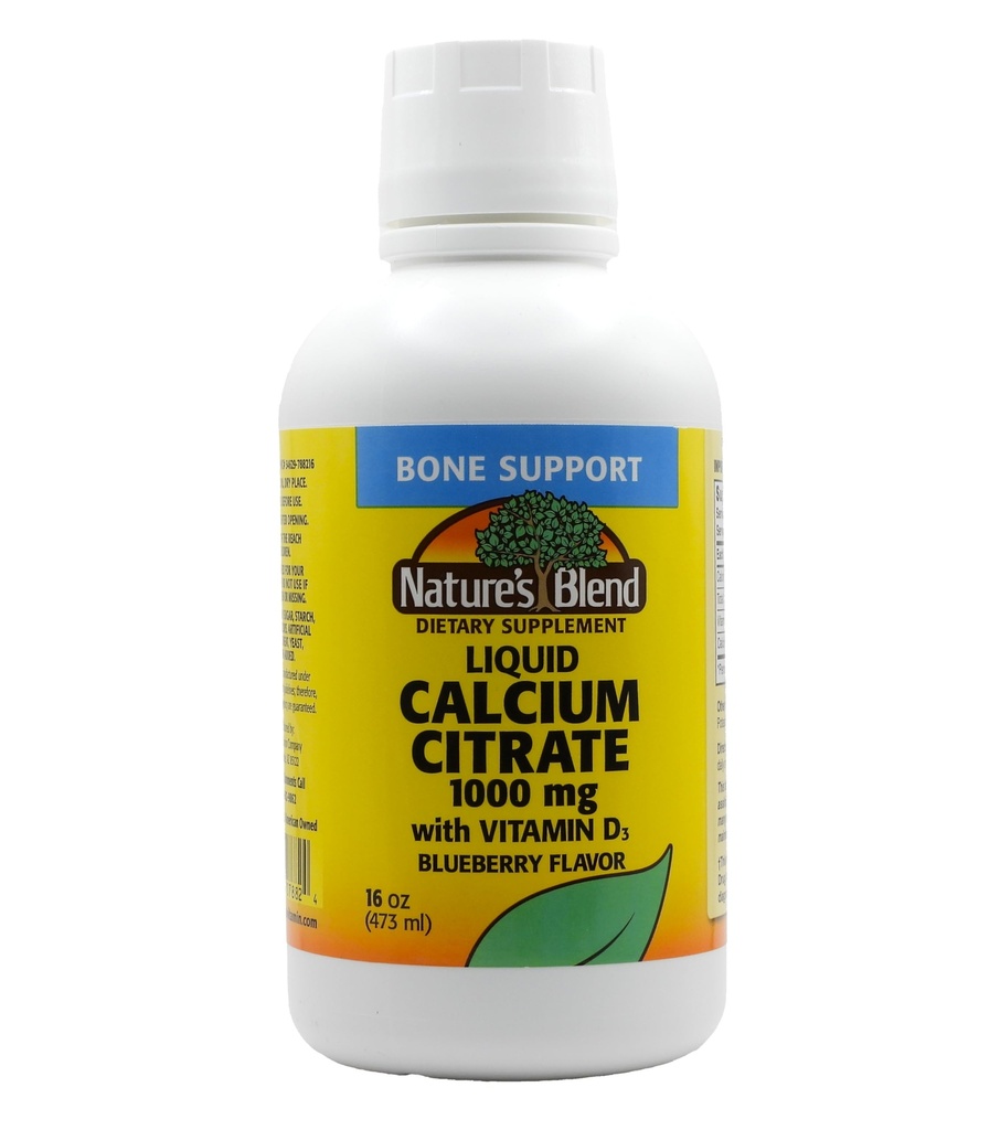 Tekoči kalcijev citrat 1000mg z D3 16 fl oz tekoči borovnice