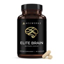 Elitni možgani - nootropični dodatek za fokus, spomin in mentalno jasnost - ALCAR, Lions Mane, ALA, L-Theanin, Vitamin B kompleks - naravna energija, kofein brez (60 kapsul)