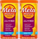 Metamucil, Dnevni Psylium Husk Powder dodatek, Sugar-free Powder, 4-v-1 Fiber za digestivno zdravje, Oranžna aromatizirana pijača, 114 čajne žličke, 1,4 Pound (Pack po 2)