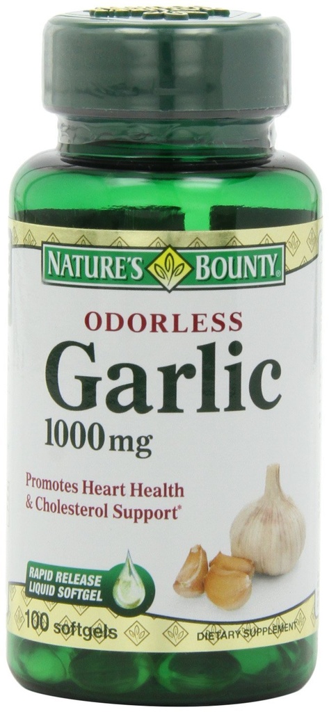 Bounty česen ekstrakt narave 1000 mg, 100 hitro sproščanje softgels (paket 6)