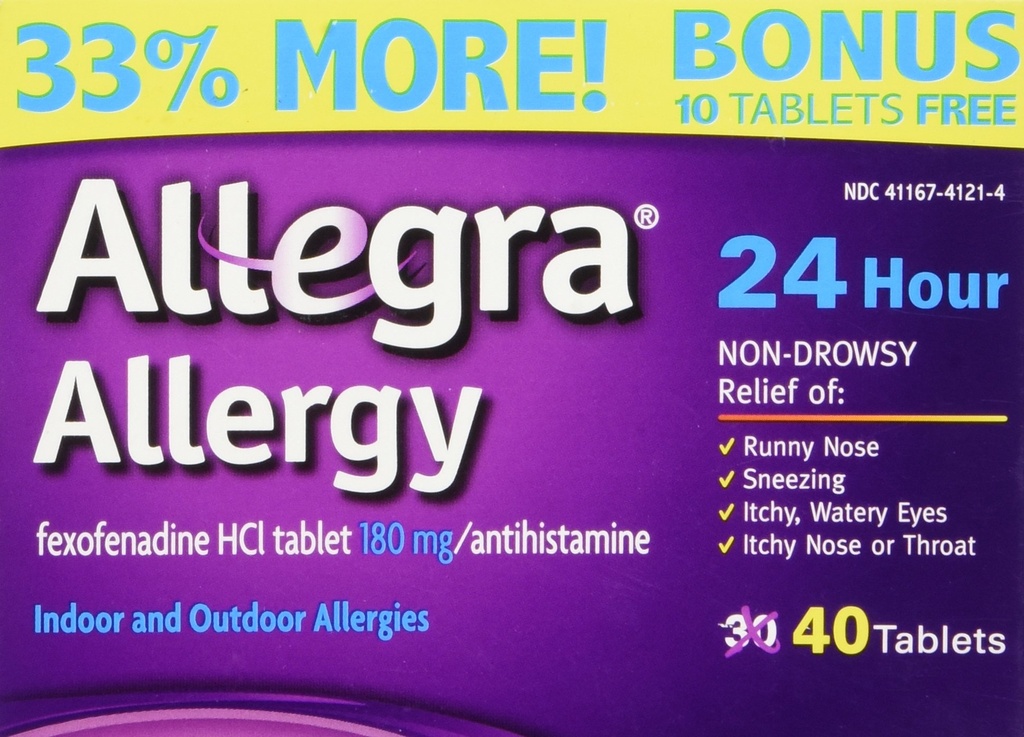 Allegra Alergy 40 tablete (Bonus Pack - 33% več) 24 urna zaščita - nezadrgo