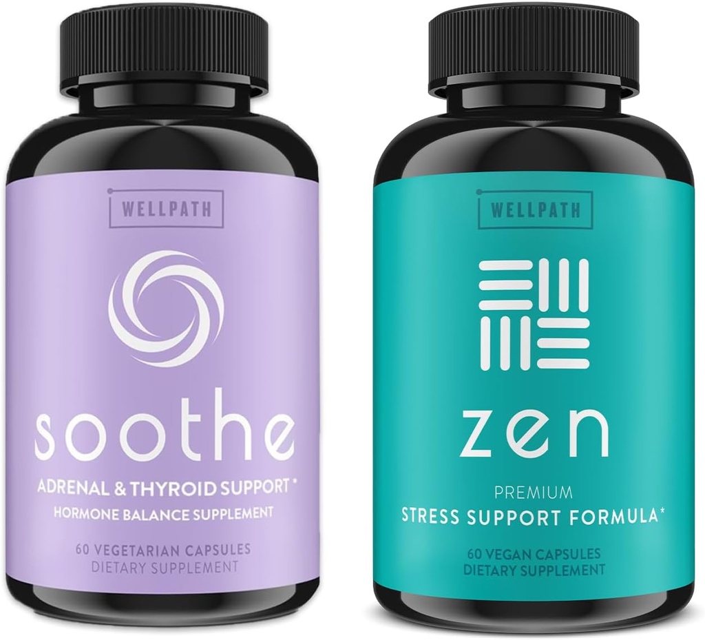 WellPath Zen Stres & Hormone Podpora Bundele - Herbal Stress Relief & Hormone Balance dodatki - 60 Cts vsak