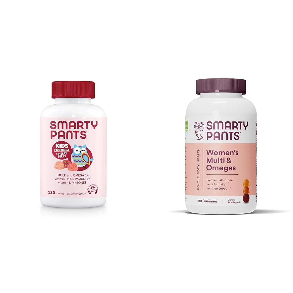 SmartyPants Kids Multivitaminski gumiji in ženski multivitaminski gumiji: Omega 3 ribje olje (EPA/DHA), metilfolat