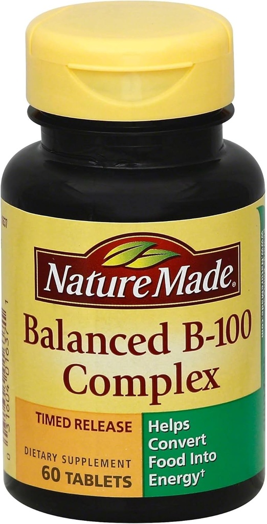 Narava narejen uravnotežen vitamin B-100 kompleksne tablete 60 ea (Pack od 5)