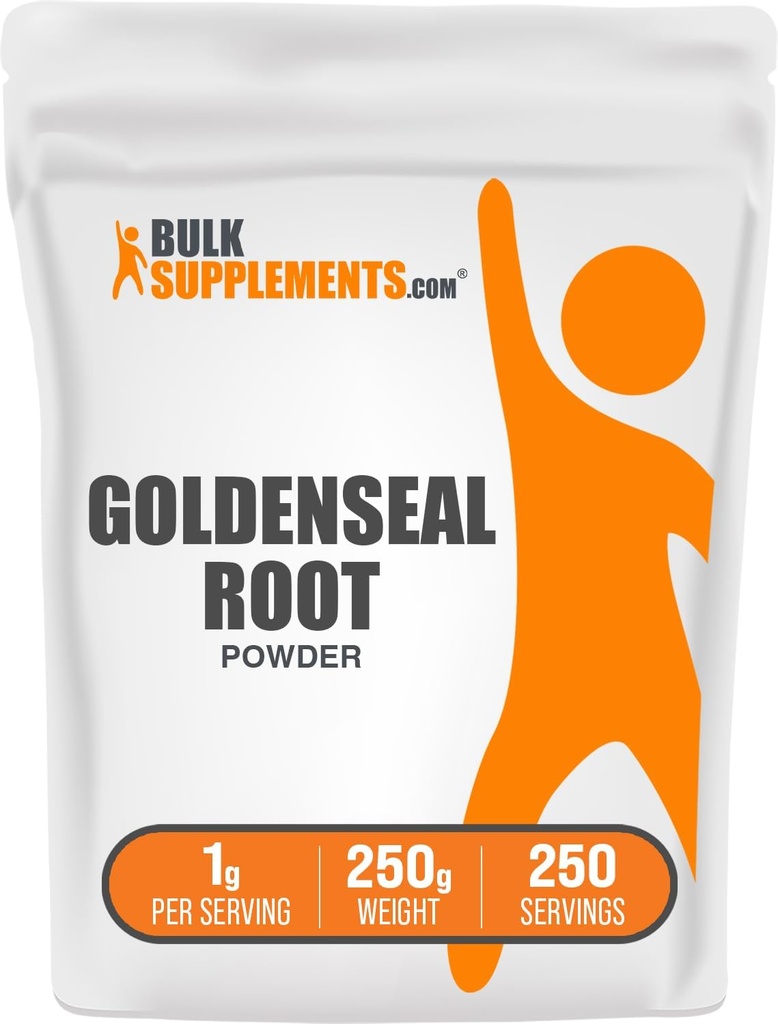 BulkSupplements.com Goldenseal Powder - Zeliščni dodatek, izvira iz Goldenseal Root - Vegan & Gluten Free, 1g na Serving, 250g (8.8 oz) (Pack of 1)