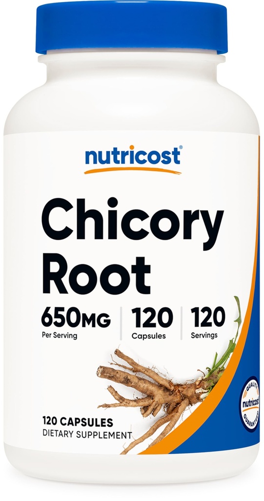Nutricost Chicory Root 650mg na kapsulo - 120 na rastlinah temelječih kapsul, brez glutena