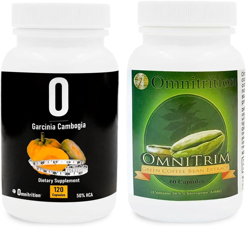 Omnitracija Dodatki Komplet: Zelena kava Fižol ekstrakt (60 Kapsule) in Garcinia Cambogia (120 Veggie kapsule) 