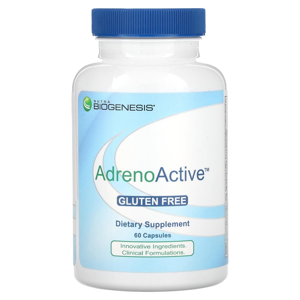 Nutra BioGenesis AdrenoActive - pomaga pri podpiranju zdravega odziva na stres - Gluten Free - 60 kapsul