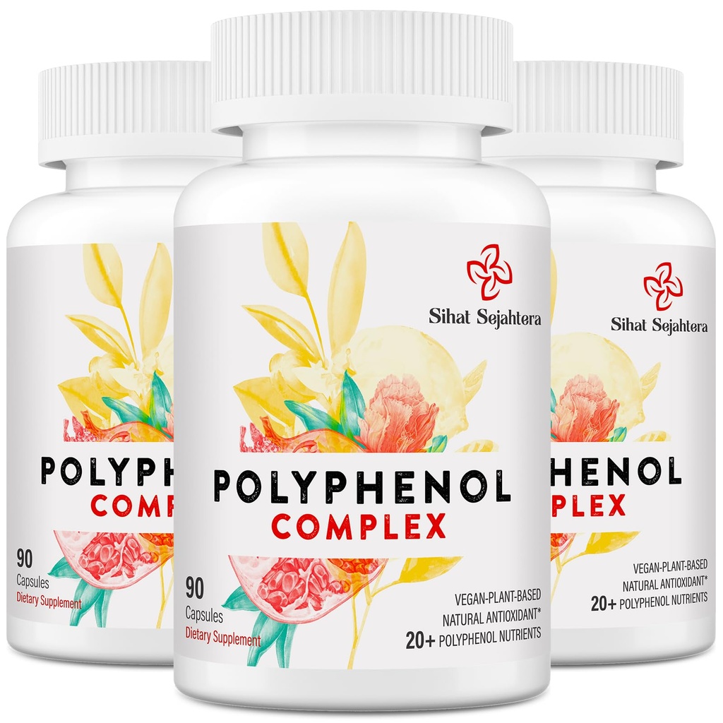 67.500 MG polifenoli - Močni antioksidanti in polifenol za obrambo starosti, polifenol Superfood, Quercetin, Resveratrol, zeleni čaj, rastlinsko-energijski, imunosubvančni, 270 kapsul