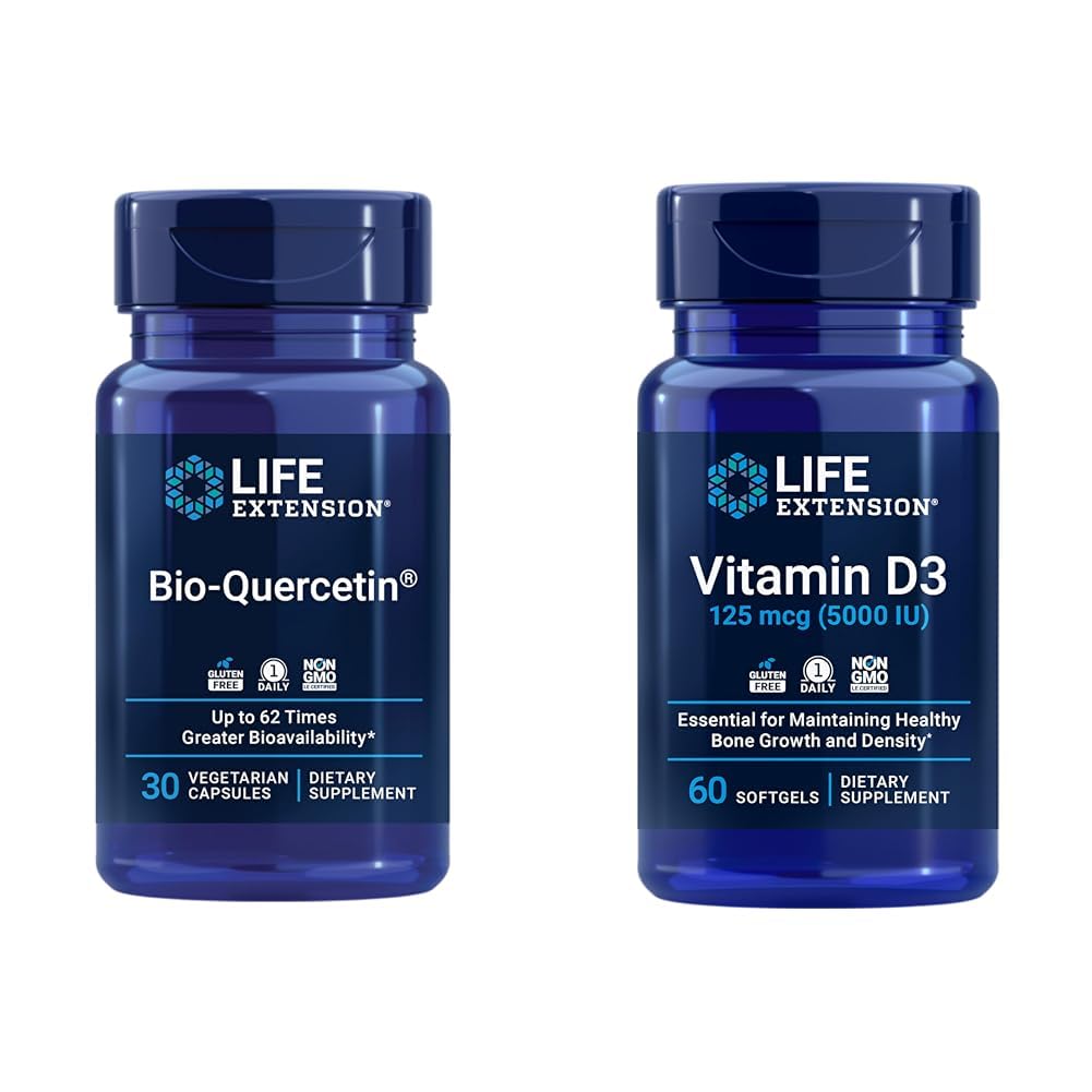 Podaljšanje življenjske dobe Bio-Quercetin Imune & Heart Health Antioksidant 30 kapsul + vitamin D3 5. 000 i. e. 60 kapsul