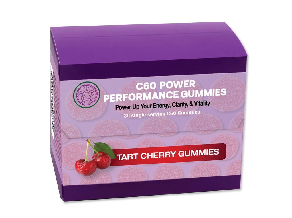 C60 Power C60 Gummies - Naravna wellness podpora za moške in ženske, 99.99% Čisti sublimirani ogljikovi fullereni, spodbuja energijo, mentalno jasnost, & Stamina - 30 Count