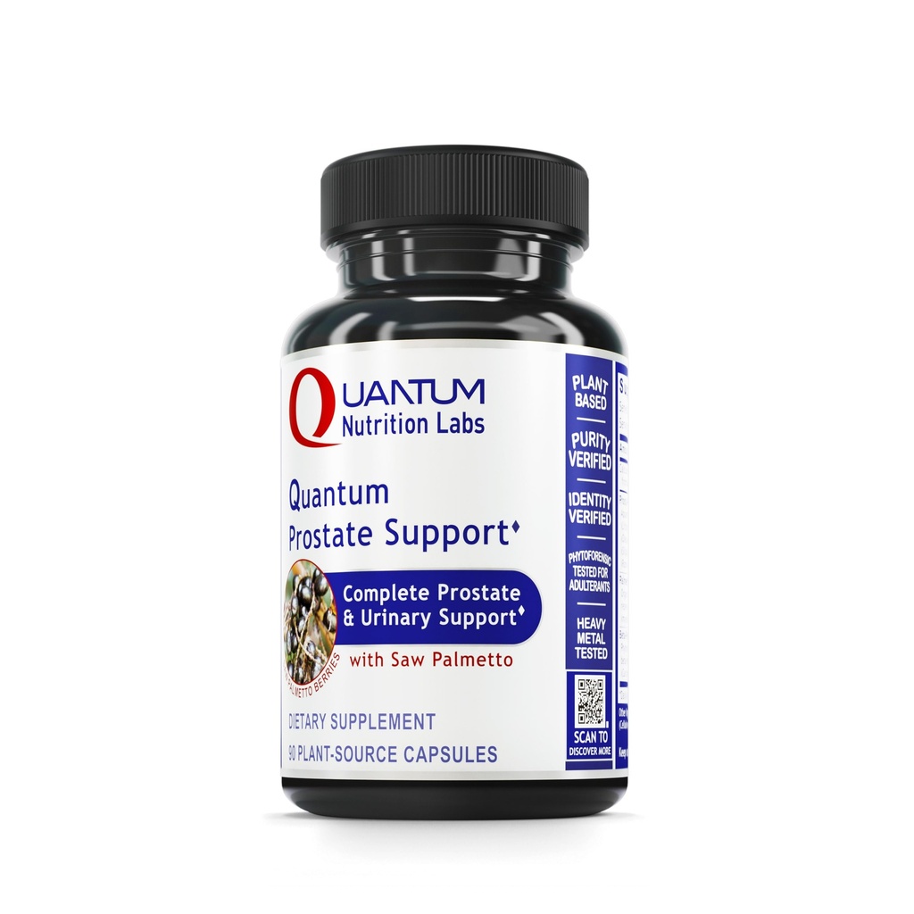 Quantum Nutrition Labs Prostate Support - Prostate Supplements for Men, Prostata Health Formula, Natural Supplement with Organic Saw Palmetto - 90 Vegetarijanske kapsule
