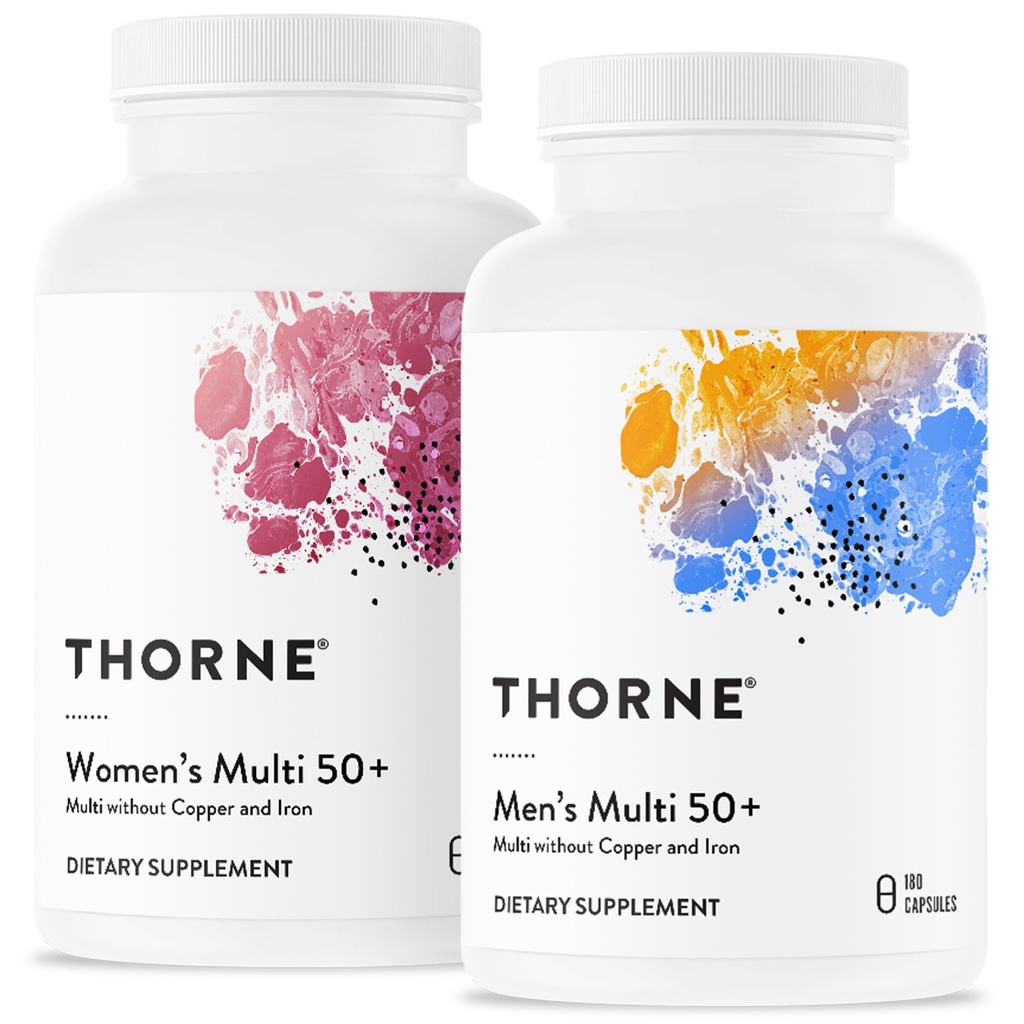 THORNE - Aktivno staranje Multivitaminski paket - Prilagojena prehrana za moške in ženske 50+ - 30 Serving