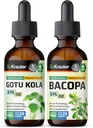 BIO KRAUTER Gotu Kola Tinktura 2 Fl. Oz. & Bacopa Tinktura 2 Fl. Oz.