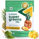 Najboljši degustacija Super Zeleni Powder s 40+ Superfoods – Delicious Daily Green Powder z vitaminom B12, cink, vitamin C, magnezij in kalcij – Zeleni sok Superfood Mix - Ananas aroma