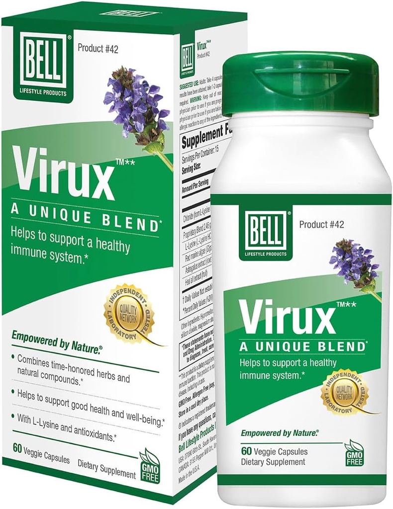 Bell ViruxTM L Lysine and Red Marine - naravna zeliščna mešanica, edinstven dodatek za povečanje imunskega sistema - Lysin 1000 mg kapsule
