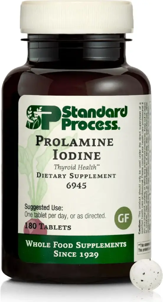 Standardni proces - Prolamin jod - podpira zdrave ravni jodov, zdravo delovanje ščitnice, kalcij, jod, gluten brez in vegetarijansko - 180 tablet