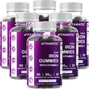 Vitamatsko železo 65 mg Gummies Supplement za ženske in moške - 60 Vegan Gummies - Velika degustacija železa Gummi Vitamini z vitaminom C (6)