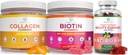 Prečiščenje Life Marine Collagen, Biotin, & Vegan Colagen paket, Gumiji za lase kože in nohte (Bulk - 90 Chews), Joint Care Vitamin, Imunska podpora, Lepota, Razstrupljanje in čiščenje, Zamenjajte kapsule, Tablete