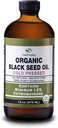 Ekološko olje črnega semena - USDA Certified Hladno stisnjena steklena steklenica več kot 1,5% Thymokinon 3X jakost turška črna kumina Nigella Sativa non-GMO 100% čisto črno olje (32oz steklo (2X16) steklenica)