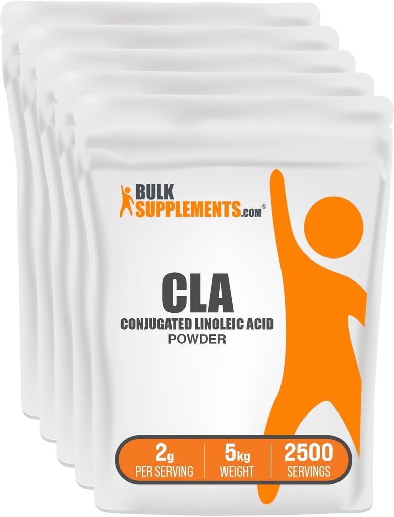 BulkSupplements.com Konjugirana linolna kislina v prahu - CLA dodatek, prehranska dopolnila - Gluten Free, 2g na serviranje, 1kg (2,2 lbs) (Pack of 5)