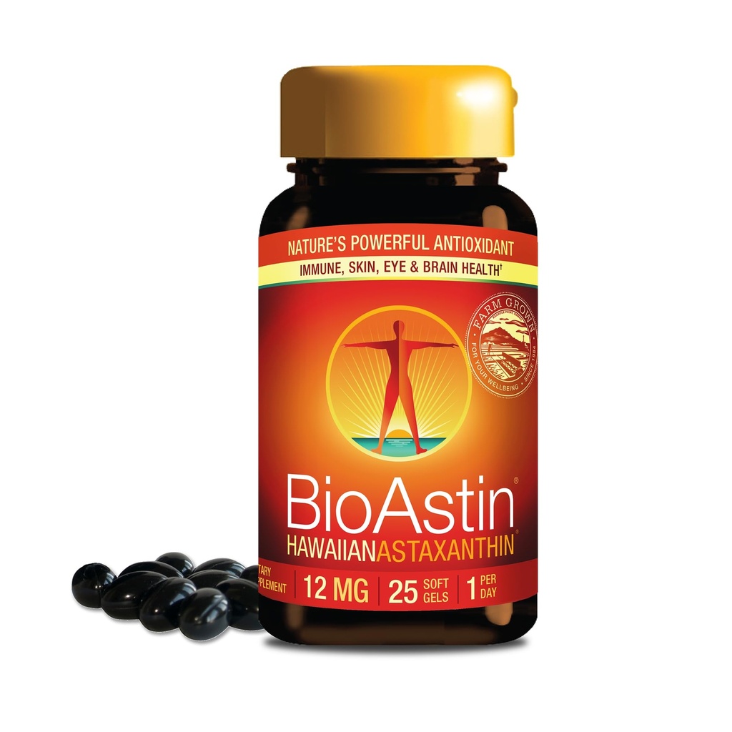 Nutrex Havaji BioAstin Havaji Astaksantin - 12mg, 25 Softgels - Kmetijsko-neposredno Premium antioksidant dodatek za podporo oči, kože, skupno in imunski sistem zdravje - Ne-GMO & Gluten-free