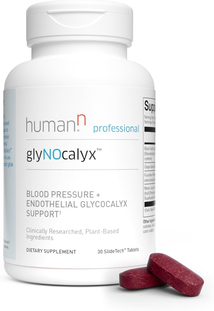 Humann glyNOcalyx tablete - Endotelial Glycocalyx, Circulation & Ductric Oxide Podpora – Črna česen, grozdni ekstrakt, Fucoidan-Polyphenol Complex – 30 Count