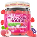 Inozitol Gumies za ženske + Chasteberry, Myo-Inositol & D-Chiro Inositol 2000mg + 50mg Ideal 40:1 Razmerje z metiliranim B12 & Folatom, holinom, magnezijem, vitaminom D3 za splošno zdravje, pakiranje po 2