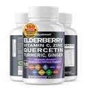 Bezgove jagode Quercetin borovnice Kurkuma Tart Cherry Ginger Vitamin C Vitamin D3 Cinkov črni poper -150 Kapsula- Izdelano v ZDA