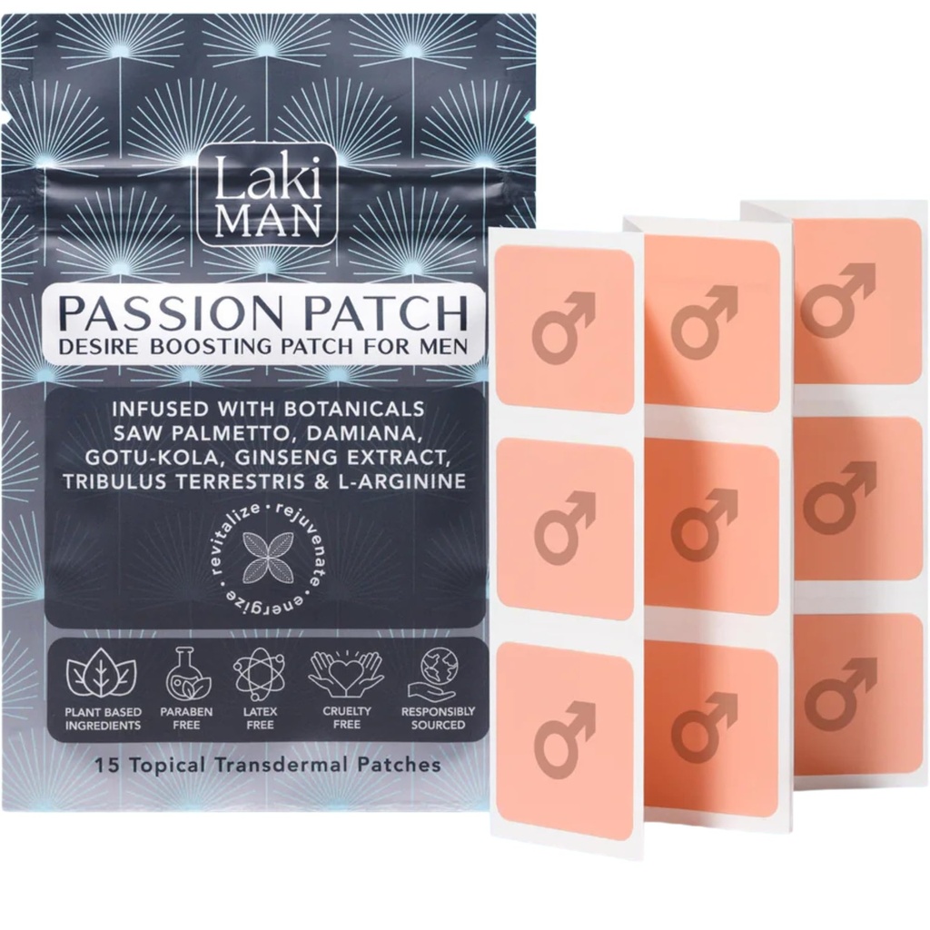 Laki Naturals Passion Patch za moške (Pack of 15) – Podpira cirkulacijo, Vitalnost, Vigour in energijo z naravnimi sestavinami – nenavadna oblikovanje, čas sprosti moški zdravje Wellness obliži