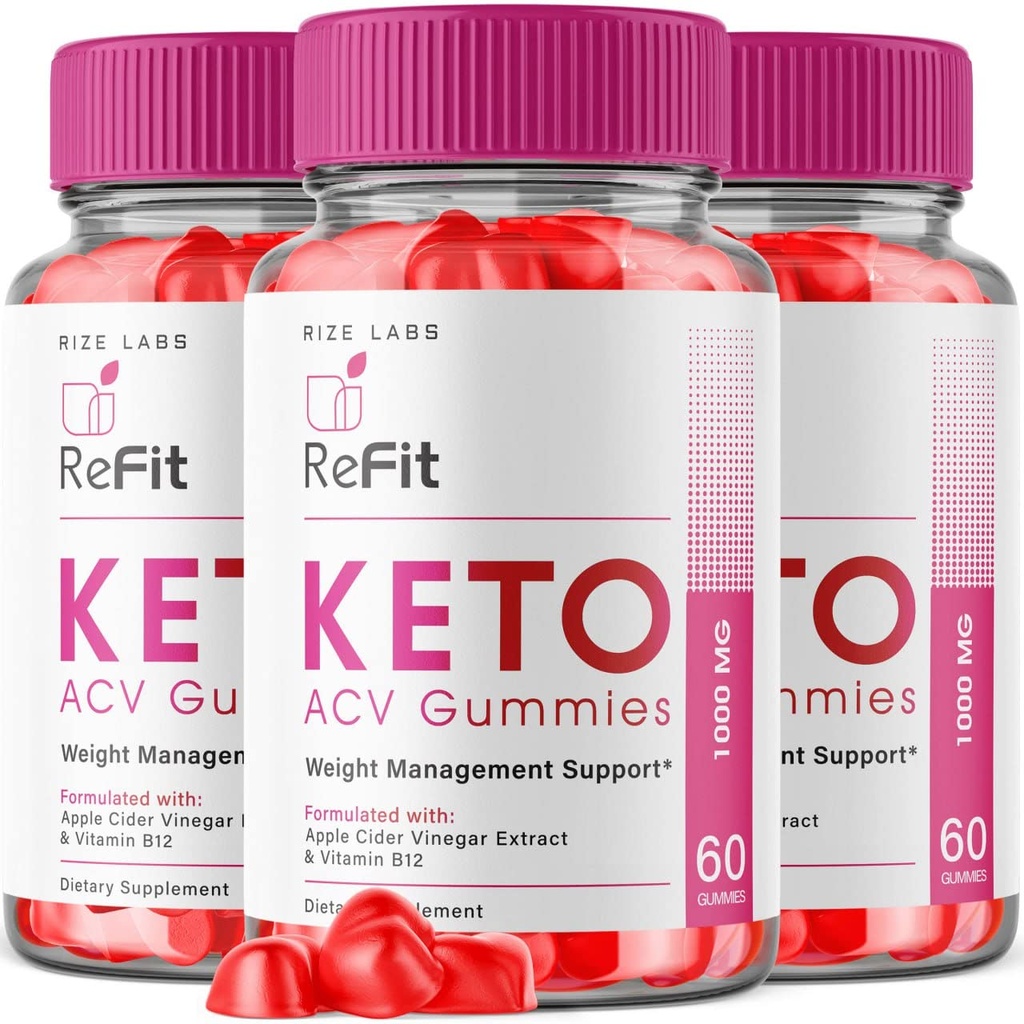 Rize laboratoriji - Refit Keto ACV Gummies za napredno hujšanje z jabolčnim kisom, dopolnilo, Pomaga pri zmanjševanju maščobe, za dodatno moč (180 Gummies)