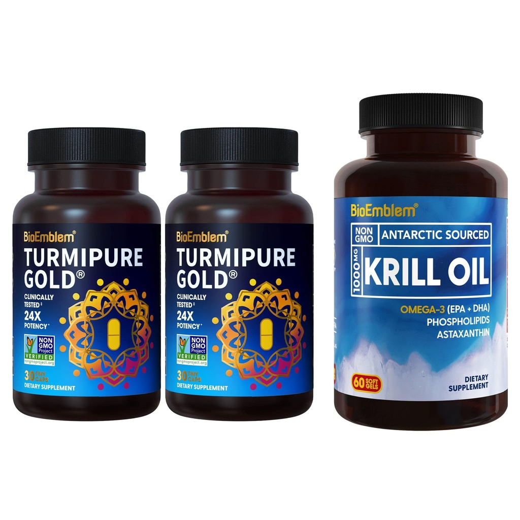 BioEmblem Kurkumin z klinično raziskano TurmiPure Antarktika Krill Oil dodatek