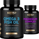 Magnezij kompleks in Omega 3 ribje olje - Magnezij Citrat 500MG – ribje olje 2000mg, 800mg EPA in 600mg DHA - Sprostitev mišic, spanje in energija, zdravje kosti, možgani, in srce