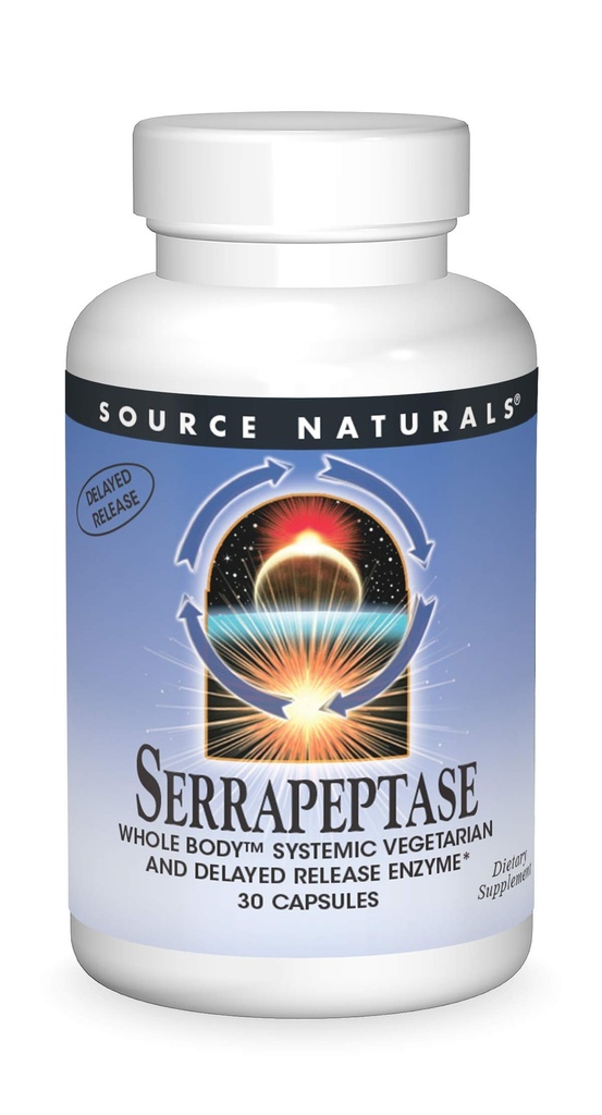 Vir Naturals Serrapeptase - Zapozneli izpust Enzyme - 30 vegetarijanske kapsule