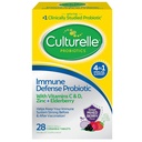 Culturelle Immune Defense Daily Probiotic za ženske in moške - 28 Count, Mešane Berry Chewables s 4-in-1 imunske podpore. Probiotični vitamin C, vitamin D in cink Plus Bezgove jagode