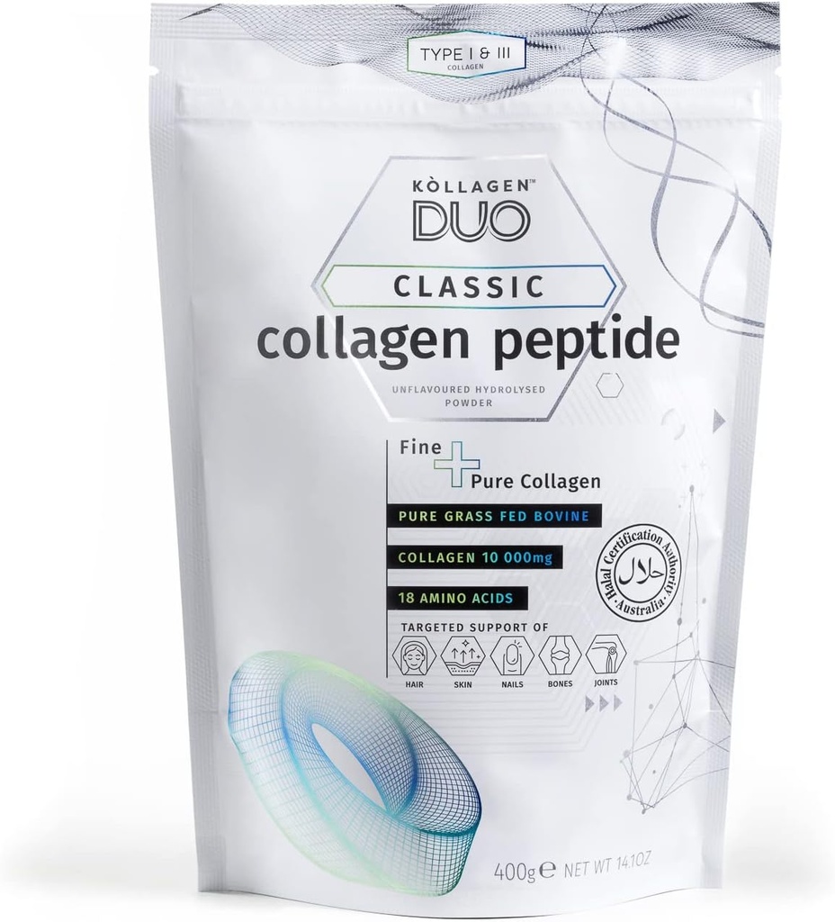 Premium Halal Collagen Protein Powder - Neslavni vir beljakovin Tip I & III z 18 Aminokisline, Glycine Boost, za nohte kože - Kolagen dodatek