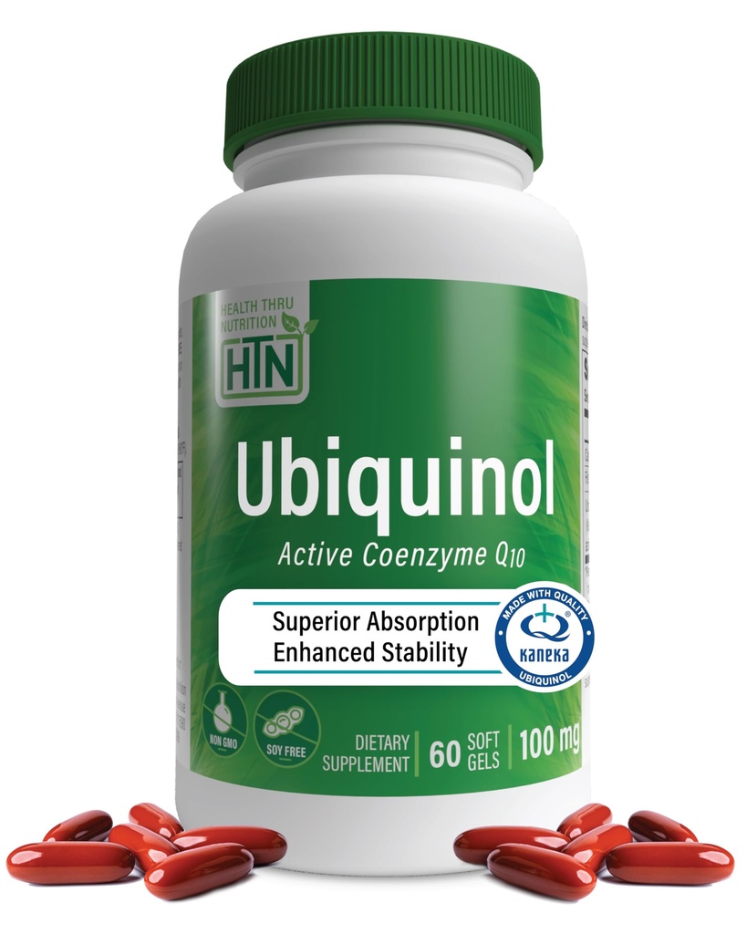 Health Thru Nutrition Ubiquinol 100mg 60 Softgels as Kaneka QH Zmanjšano CoQ-10 
