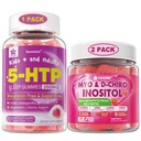 LILICARE paket: 5HTP Gumies z magnezijevim glicinatom - Melatonin Free Sleep Gumies za odrasle & otroke 8+ & Inositol Gumies Ideal 40:1 Razmerje Myo & D-Chiro Inositol Dodatek