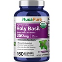 NusaPure USDA Organic Holy Basil Kapsule 20:1 Extract, 350 mg Enakovredno 7.000mg 