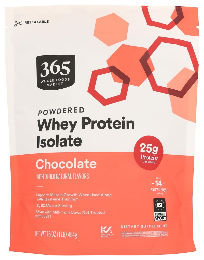 365 by Cela živila, sirotkin izolat, čokolada, 16 Ounce