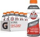 Gatorade Zero s proteini, 10g izolat sirotkinih beljakovin, nič sladkorja, elektroliti, sadni punch, 16,9 Fl Oz, 12 Pack