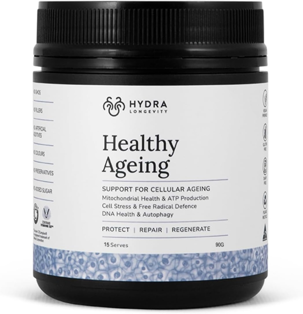 Pomožni prašek za zdravo staranje, učinki proti staranju, vsebuje quercetin, Resveratrol in RRF2, antioksidanti Rich Nutrient-Dense, Non-GMO, Vegan (90 Grams (15 Servings)