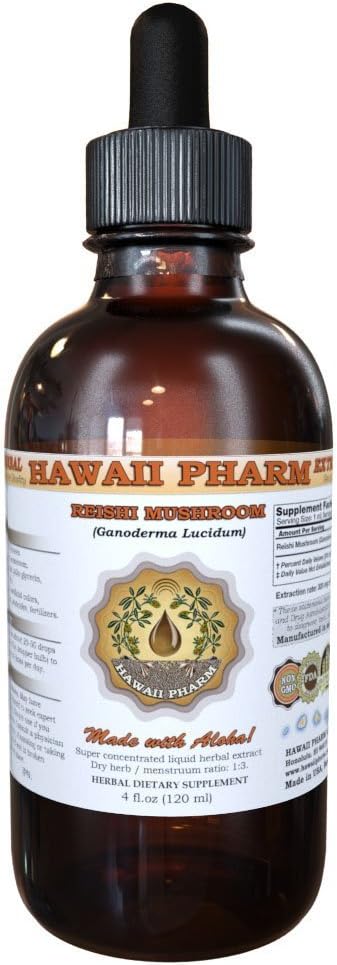 Reishi Liquid Extract - Tonic of impers, Organic Reishi goba (Ganoderma Lucidum) Tinkture, Zeliščni dodatek, Havaji Pharm, Made in USA, 2 fl.oz