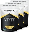 Terrasoul Superfoods Premium Nutritional Yeast Flakes, 3 Lbs (paket 3), Fortified, Savory Superfood za veganski sir, Začinjanje, in rastlinsko-bazen protein Boost