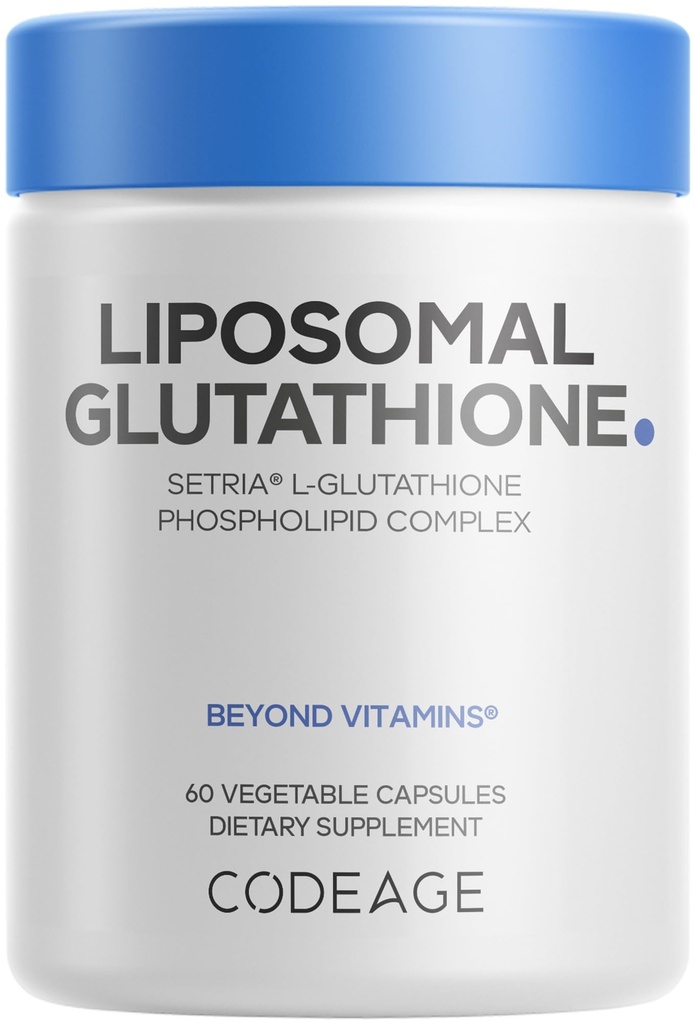 Koda Liposomski glutatione dodatek - Čisti zmanjšani setrij L-glutation, liposomska dostava, fosfolipid kompleks - Kapsulirane tablete glutationa v prahu - Veganske, ne-GMO - 60 kapsul