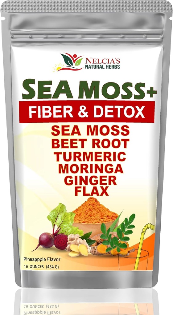 Mleko Thestile z Sea Moss in Turmiric dodatek v prahu za imuno podporo, čiščenje telesa in detox Vključuje BeetRoot, Moringa, Dandelion, Burdock in Flax semena 