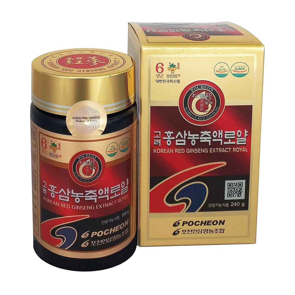 Pocheon 240g(8.5oz), 100% Pure Korean 6Leta Root Panax Red Ginseng Extract Royal, 70% Solid State, Saponin, Natural Imunska podpora